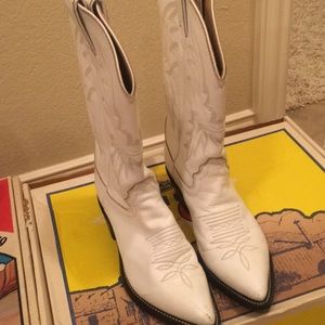 White Justin Cowboy Boots GUC size 7